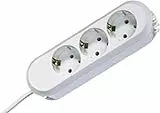 Bachmann Steckdosenleiste SMART 3-Fach 1,5m Mehrfachsteckdose Weiß 387.270 (Befestigung durch Anschraublöcher und praktische Kabelaufwicklung)
