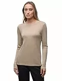 Street One Damen 3227704 Glitzerndes Langarmshirt, Sanded Beige, 38