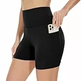 Gayhay Radlerhose Damen Kurze Shorts Sporthose Leggings Blickdicht High Waist Shorts Hotpants Sommerhose für Yoga Schwarze,S-M