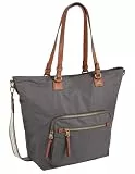 camel active Bari Damen Shopper Umhängetasche Reißverschluss Groß Grau