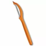 Victorinox Profi Universalschäler, Mikrozahnung, Extra Scharfe Klinge, Robuster Kunststoffgriff, Swiss Made, orange
