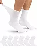 OCERA 6 Paar Diabetiker-Socken für Damen und Herren – Ohne drückenden Gummibund, venenfreundlich und bequem Weiss Gr. 43-46