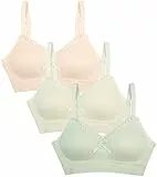 Adigau Mädchen BH 3er-Pack Ohne Bügel Trainings Bra Trägertop Teenager Bra Sport-BH mit Verstellbarem Schultergurt D2 70A