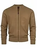 Indicode Herren INLaos Strickjacke mit Rundhalsausschnitt & Reißverschluss | Cardigan für Männer Otter, XL