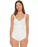 SUSA Body mit Bügel Catania, Body Shapewear Damen aus atmungsaktivem Spacer Material, Softer Bodysuit mit Shaping Effekt, Formt Taille, Bauch & Po, 85C, Elfenbein (Champagner 002)