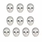 Yamoloz 10 Stück bemalbare Papiermasken für Karneval, Cosplay, Halloween-Party, Damen, Herren, DIY, weiße Papiermaske, Maskerade, Zellstoff, blanko zum Malen