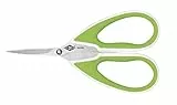 Wedo 9754060 Allround Bastelschere Comfortline, rostfreier Edelstahl, 15 cm, spitze Scherenblätter, mit Spezialschliff Softgriff) apfelgrün/weiß