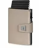 Marc Peter® Geldbörse Herren, Slim Wallet Geldbeutel mit Münzfach & RFID Schutz, Leder Portmonee, 9 Fächer für Kreditkarten, Kartenetui klein Herren Taupe