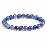 XIANNVXI Blauer Sodalith Armband 8mm Perlen Blau Perlenarmband Kristalle Armband Echte Sodalith Steine Armbänder Damen Geschenk für Mama