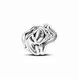 PANDORA Moments Offen gearbeitetes Elefanten Charm aus Sterling Silber mit Zirkonia, Kompatibel Moments Armbändern, 793345C01