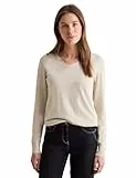 CECIL Damen B302962 Feinstrickpullover, Desert Beige Melange, L EU