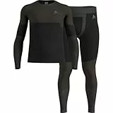 Odlo Thermounterwäsche Herren Fundamentals Performance Warm I Langarm Thermoshirt und Thermohose I Warme Skiunterwäsche Thermounterwäsche Set I Herren