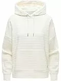 Ragwear Damen Leichter Hoodie Kapuzenpullover mit Verstellbarer Kapuze und Eingriffstasche vorne Pirita Crepe Ivory Gr. M