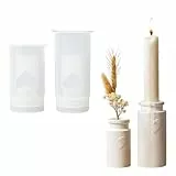 2 Stück Vase Silikonform, Gießform Kerzenhalter, Silikonform Vase DIY Resin Formen, Giessformen Vasen Gießformen Silikon, Gipsformen zum Gießen fur Kerzenhalter Handwerk