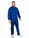 DINOZAVR Ultra Overall Herren Arbeitskleidung - Rallyekombi Overall mit Verstecktem Reißverschluss, Zwei Oberen Taschen, Zwei Fronttaschen, Elastische Bündchen, Elastischer Bund Königsblau XL
