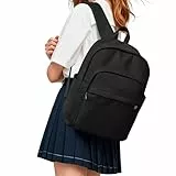 Schulrucksack Teenager Mädchen Jungen Lässig Rucksack Damen Schultasche Aesthetic School Bag Laptop Rucksack Schule Wasserdicht Rucksäcke Herren Casual Daypacks -Schwarz