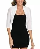 MINTLIMIT Kurz Bolero Damen Sheer Mesh Strickjacke Offene Vorne Cardigan Lässige Boleroshrug (Weiß S)