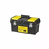 STANLEY Werkzeugbox Werkzeugkoffer leer Werkzeugkasten (19', 49x26x25cm, herausnehmbare Ablage, Box mit zwei Organizern für Werkzeuge, robuster Koffer mit Metallschließen, inkl. Griff) 1-92-066