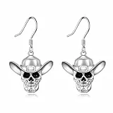VONALA Totenkopf Ohrringe 925 Sterling Silber Skelett Schädel Baumeln Hängend Ohrringe Gothic Schmuck Halloween Geschenke für Damen Frauen Mädchen