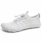 IceUnicorn Barfuss Schuhe Damen Walkingschuhe Barfußschuhe Herren Anfänger Bequeme Atmungsaktiv Gesunde (15#Weiß, 38EU)