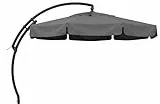 Sun Garden Easy Sun TM Ampelschirm 350 cm | rund | Aluminium Anthrazit | 100% Olefin (ca. 190 g/m²) | 360° drehbar | Öffnung mit Kurbel | Bezug in Grau B055