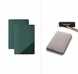 qeedo Cozy Bundle, Geschenk-Set aus 2X Teddy-Decke (Farbe Pinegreen) und 1x Comfort Pillow Travel (Kuscheldecke + Reisekissen)