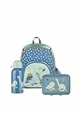 Sterntaler Kindergarten Set Dino Rexi – Unisex Set mit coolem Dinosaurier-Motiv – enthält Kinderrucksack, Brotdose und Trinkflasche – Farbe mehrfarbig