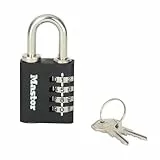 Master Lock 7641EURDBLK Zahlensschloss mit Sicherheitsnotschlüssel – für den Innenbereich, 78 x 40 x 16 mm
