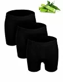 Basic Treasure 3er Pack Premium Bambus Boxershorts Herren Schwarz M, weicher Bambus und Baumwolle, Boxershorts Bambus Herren, Bamboo Boxershorts Herren, Atmungsaktiv Stretch