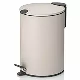 kela Kosmetikeimer Mats, 3 L, Ø 17 cm, Metall, beige, Silent-Close, herausnehmbarer Inneneimer mit Tragehenkel, rutschhemmender Boden, 23619