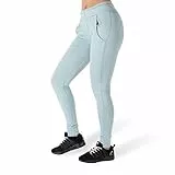Gorilla Wear Vici Pants - hellblau - leichte Jogginghose mit Logo Aufdruck bequem zum Sport Alltag Freizeit Workout Training Atmungsaktiv aus Polyester Spandex, XS