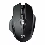 inphic Bluetooth Maus, Multi-Device Silent wiederaufladbare Bluetooth Funkmaus (Tri-Mode: BT 5.0/4.0+2.4G), 1600DPI Portable Mouse für Laptop PC Computer Mac, Batterieebene sichtbar, Schwarz