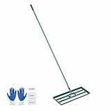 VEVOR Rasenrakel 76x25 cm Bodenplatte Levelawn-Werkzeug Aluminiumlegierung und Q235-Stahl Levelingrake 1981mm Stange Bodenplatte Golf Grass Levelawn zum Einebnen von Sand Erde Kompost und Moos