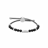 Diesel Armband Für Männer Perlen, 16.5Cm-25Cm Schwarzes Halbedelstein-Armband, DX1151040