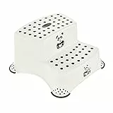 keeeper Panda Zweistufiger Tritthocker, Ab ca. 3 bis ca. 14 Jahre, Anti-Rutsch-Funktion, Igor, Weiß, Einzelartikel