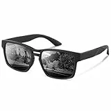 Wrimen Sonnenbrille-Herren-Damen-Polarisierte-Klassische-Retro-UV400 Schutz Rechteckig-Golf-Fahren-Angeln-Reisebrille-Outdoor-Sportarten Mode Sonnenbrille,1