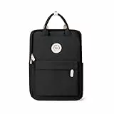 HYC00 Schulrucksack Mädchen Jungen Teenager College Rucksack Schule Damen Quadratische Schultasche 14 Zoll Laptop Rucksack Bag Schulranzen Schultaschen School Backpack Girls Tagesrucksäcke, Schwarz