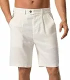 Zetieny Herren Shorts Sommer Freizeit Kurze Hosen Baumwoll-Lyocell-Misch-Shorts Leicht Sommershorts mit Tasche
