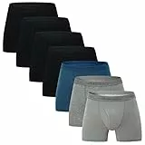 INNERSY Boxershorts Herren Baumwolle Unterhosen Männer Lang Retroshorts mit Eingriff 7er Pack (M, Basic Mehrfarbig)