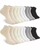 Tialfas Sneaker Socken Damen 39-42, 10 Paar Baumwolle Knöchelsocken Unisex Laufsocken und Sportsocken, Atmungsaktive Kurze Socken für Damen Herren in Schwarz Weiß Grau