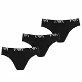Emporio Armani Underwear Homme Emporio Armani Men's Basic-Essential Monogram 3-Pack Brief Slip, Noir, L (3er Pack)