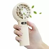 AICPAN Handventilator - Mini Ventilator 3000mAh Handventilator Akku Aufladbar, 1-120 Stufen einstellbar mit LED-Display, leiser Taschenventilator, Sommer-Essentials für Reise, Outdoor, Zuhause, Gelb