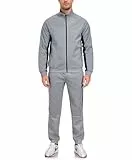 Little Donkey Andy Herren Trainingsanzug 2-teilig Jogginganzug mit Reißverschluss Jacke & Jogginghose Sportanzug Langarm für Fitness, Gym, Fußball & Freizeit Hellgrau XL