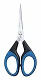 Wedo 1802911 9896 Schere (Edelstahl Soft-Cut, 5,5 Zoll/15,2cm,mitGummigriff)schwarz/blau