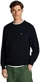 Tommy Hilfiger Herren Pullover Essential Structure Crew Neck Regular Fit, Blau (Desert Sky), L