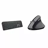 Logitech MX Keys S & Trust Yuno Wiederaufladbare Vertikale Maus, Kabellose