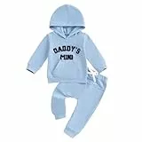 JiAmy Baby Jungen Kleidung Langarm Bekleidungsset Hoodie+Hose Zweiteiler Sweatshirt Set Babykleidung für Neugeborene Kleinkinder 2-3 Jahre Blau