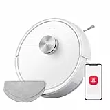 roborock Q7 M5-Set Saugroboter mit Wischfunktion, 10.000Pa Saugkraft, Dual Anti-Tangle-System, 150Min Laufzeit, LiDAR Navigation, Staubsauger Roboter für Teppich, Tierhaare, APP Steuerung (Weiß)