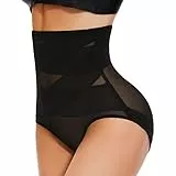 SIMIYA Damen Shapewear Bauchweg Unterhose Hoher Taille Miederhose Bauch Weg Unterwäsche Bauchkontrolle Miederpant Formt Sofort Elastisch Body Shaper für Frauen(Schwarz, XXL)