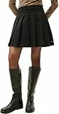 Tommy Hilfiger Damen Faltenrock Timeless Wool Pleated Mini-Länge, Schwarz (Black), 36